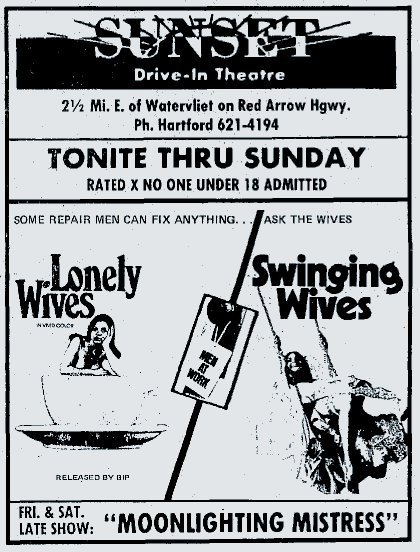 Sunset Auto Theatre - Sunset Hartford 10-24-75 X-Rated (newer photo)